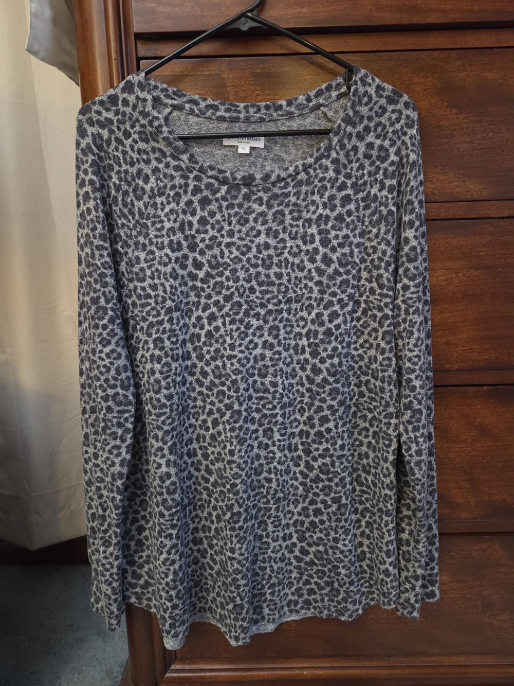 ComfortSoft Grey Leopard-Print Long Sleeve Tee